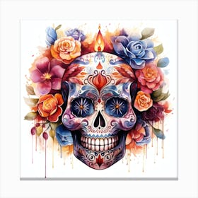 Day Of The Dead Skull Canvas Print