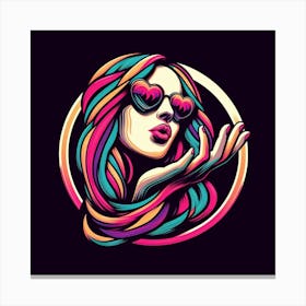 Girl In Sunglasses 5 Canvas Print