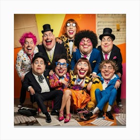 Group Of Clowns Canvas Print