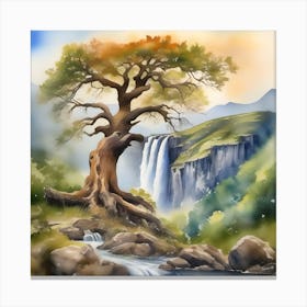 Waterfall Painting Canvas Print