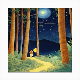 Girl In The Woods Canvas Print