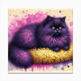 Purple Persian Cat Canvas Print