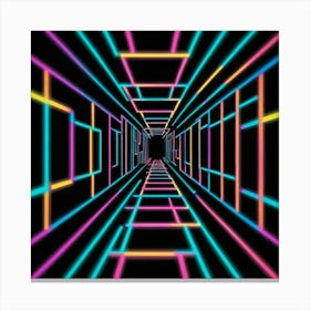 Neon Tunnel - Neon Stock Videos & Royalty-Free Footage 1 Canvas Print