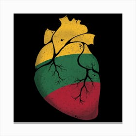 Lithuania Heart Flag Canvas Print