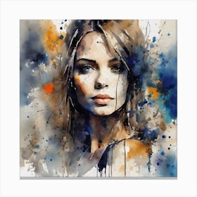 Watercolor Of A Woman 1 Canvas Print