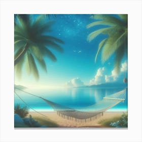 Tropical Beach Hammock Canvas Print