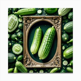 Cucumbers In A Frame 21 Canvas Print