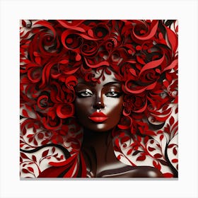 Black Woman With Red Hair 1 Canvas Print