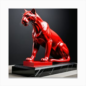 Puma Rojo Sentado Canvas Print