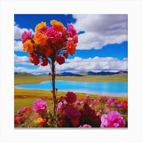 Tibetan beautiful Flowers Canvas Print