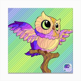 Owl Coloring Page Canvas Print