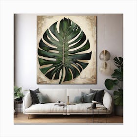 Large Monstera leaf 4 Canvas Print