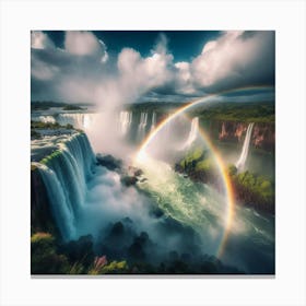 Rainbow Over Iguazu Falls 1 Canvas Print