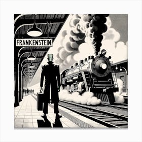 Frankenstein Waiting For a Train Canvas Print