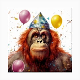 Orangutan Birthday Party 2 Canvas Print