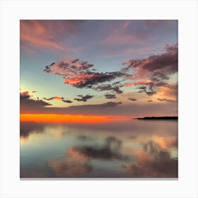 Sunset Over The Lake Canvas Print