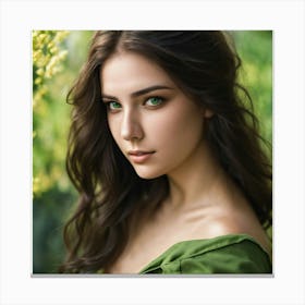 Girl With Green Eyes 1 Canvas Print