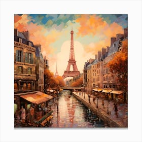 Paris At Sunset 3 Canvas Print