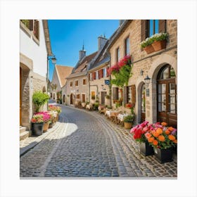 Cobblestone Street In France 7 Canvas Print