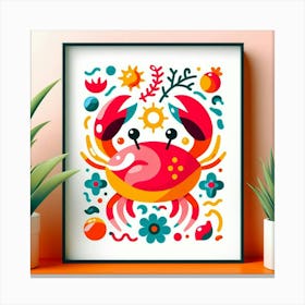 Crab Print Canvas Print