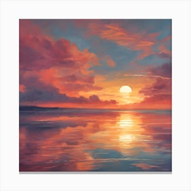 Sunset Over Water Canvas Print