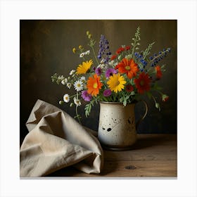 Leonardo Lightning Floral Still Life With Wildflowers Art 0 Canvas Print