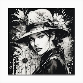 Girl In A Hat Canvas Print