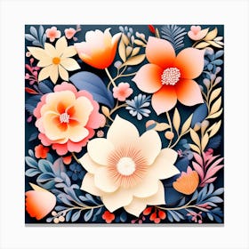 Paper Cut Flowers Canvas Print