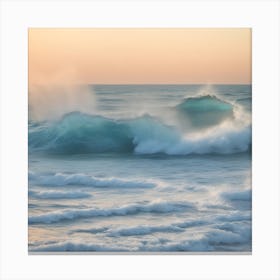 Sea Waves On The Beautiful Morning Sea Canvas Print