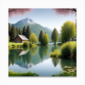 Lake In The Mountains 9 Canvas Print