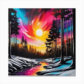 Sunset In The Woods 4 Canvas Print