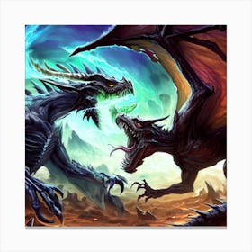 Two Dragons Fighting 6 Canvas Print