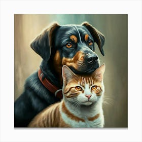 It Loves Dog And Cat Canvas Print
