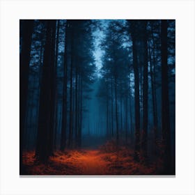 Dark Forest At Night 1 Canvas Print