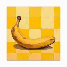 Banana Yellow Checkerboard 3 Canvas Print