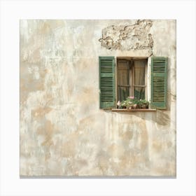 Window With Green Shutters 2 Canvas Print