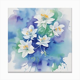 Watercolor Of White Flowers Canvas Print