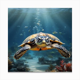 Default Turtle In The Sea Graphic Canvas Print