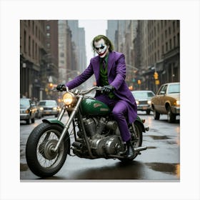 Joker On A Motorcycle 5 Canvas Print