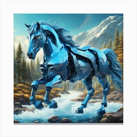 Blue Horse Canvas Print