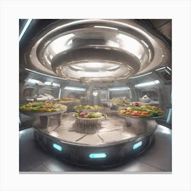Futuristic Dining Room Canvas Print
