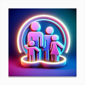 Neon Family Icon 1 Canvas Print