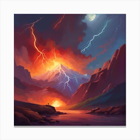 Lightning In The Sky Canvas Print