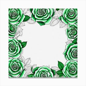 Green Roses 15 Canvas Print