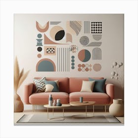 Scandinavian style, Abstract, geometric shapes 4 Canvas Print