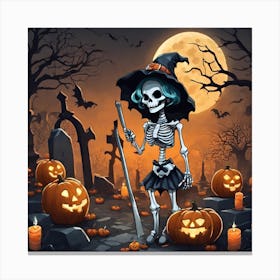 Halloween Skeleton Canvas Print