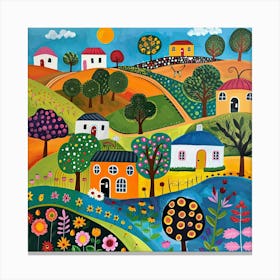 Kids Travel Illustration Uruguay 2 Canvas Print