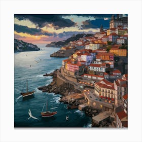 Porto Portugal Travel Poster 5 Canvas Print