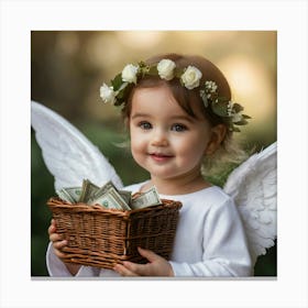 Angel With Money 1 Canvas Print