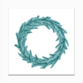 Wreath from Teal Fir Branches Canvas Print